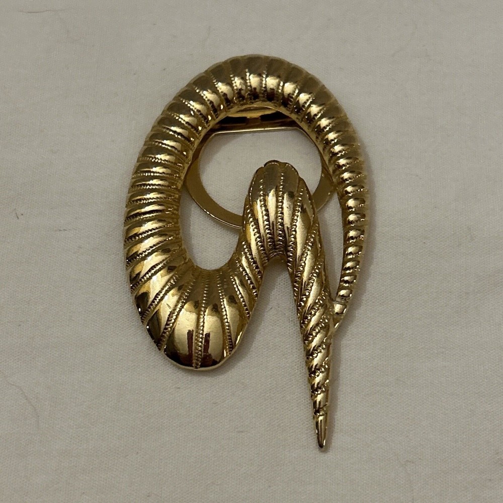 Vintage Signed M. Jent Gold Tone Scarf Clip Jewelry